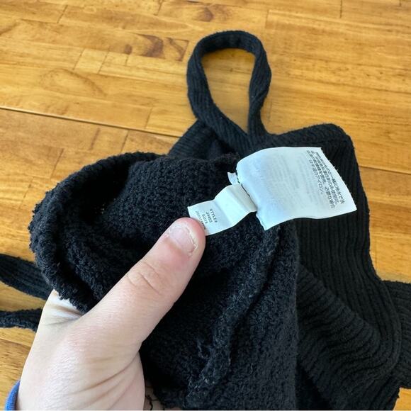 Madewell Texture & Thread Black Stretch Knit Waist Tie Tank Top Size XS - Picture 6 of 6